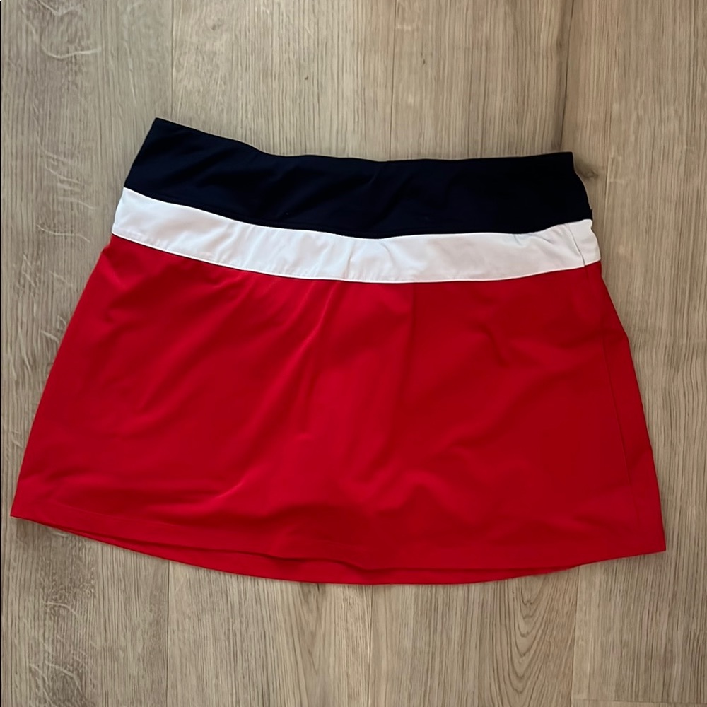 Fila Red and Blue A-Line Mini Skirt Athletic